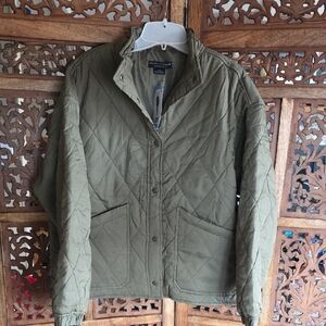 Sanctuary Women's Military Green Quilted Jacket